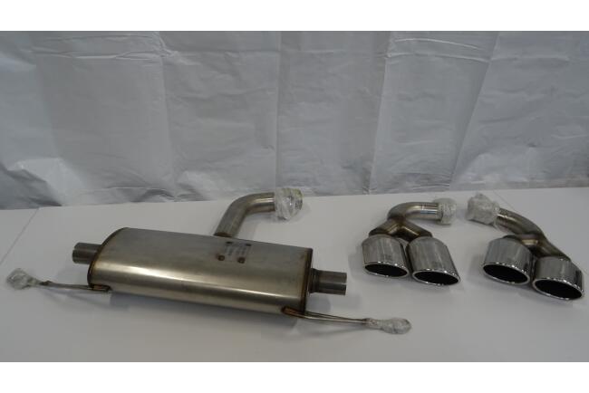 B-Ware Edelstahl Sportauspuff Endschalldämpfer für VW Golf 7 Facelift 2017-2020 Endrohre 120x80mm