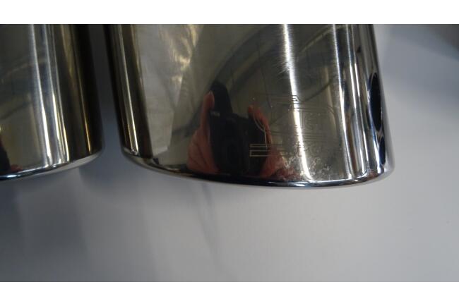 B-Ware Edelstahl Sportauspuff Endschalldämpfer für VW Golf 7 Facelift 2017-2020 Endrohre 120x80mm