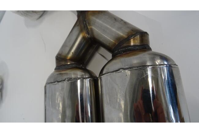 B-Ware Edelstahl Sportauspuff Endschalldämpfer für VW Golf 7 Facelift 2017-2020 Endrohre 120x80mm