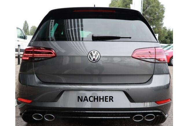 B-Ware Edelstahl Sportauspuff Endschalldämpfer für VW Golf 7 Facelift 2017-2020 Endrohre 120x80mm