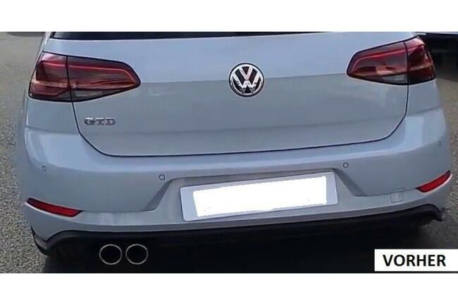 B-Ware Edelstahl Sportauspuff Endschalldämpfer für VW Golf 7 Facelift 2017-2020 Endrohre 120x80mm