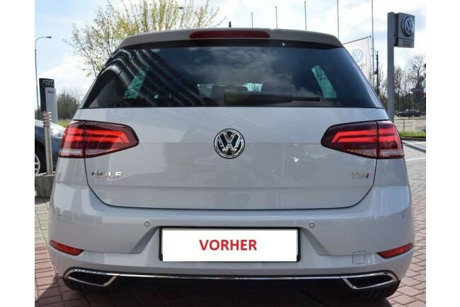B-Ware Edelstahl Sportauspuff Endschalldämpfer für VW Golf 7 Facelift 2017-2020 Endrohre 120x80mm