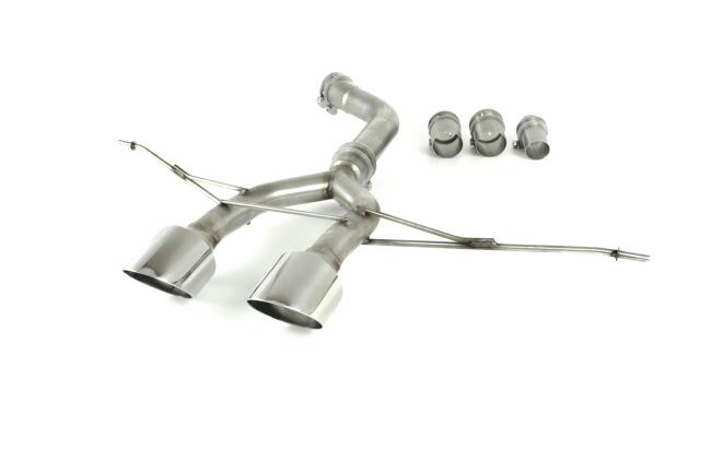 B-Ware Edelstahl Auspuff Endrohre R32 Look für Golf...