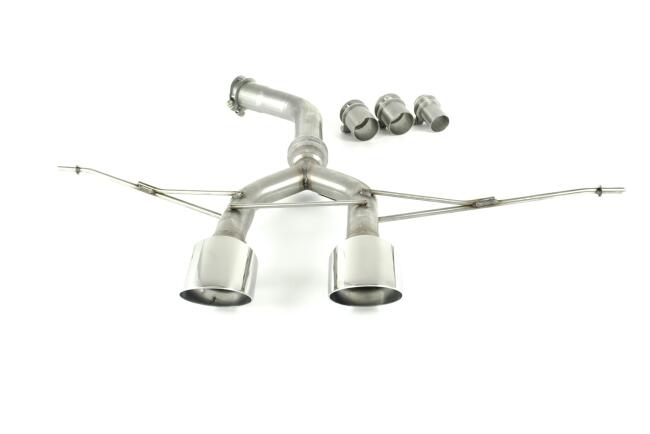 B-Ware Edelstahl Auspuff Endrohre R32 Look für Golf 5 und Golf 6 Endrohre 100mm scharfkantig