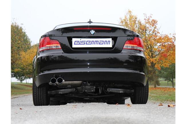 Eisenmann Edelstahl Klappenauspuff für BMW 1er 135i (E88) Cabrio (3.0 Biturbo, 306 PS) Endrohre 2x76mm rund, mit EG-Genehmigung