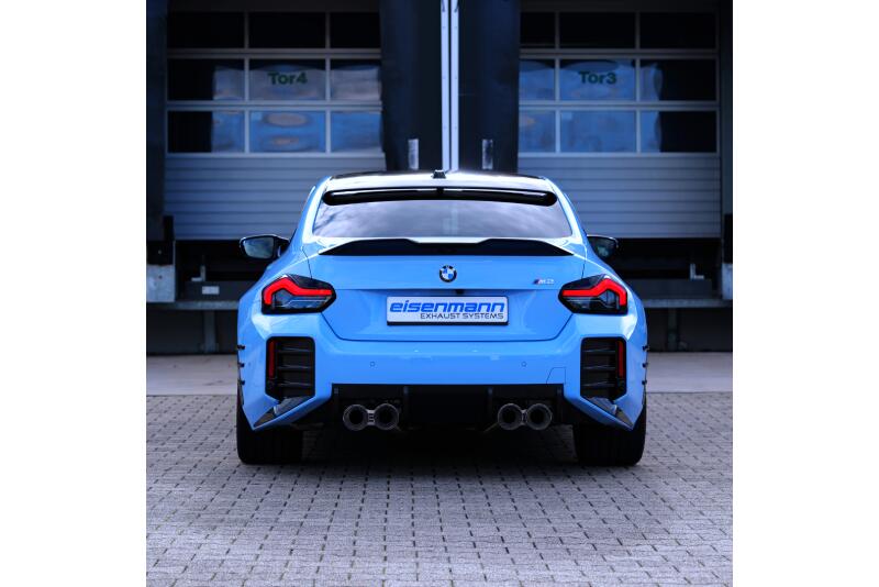 Eisenmann Edelstahl Klappenauspuff für BMW M2 (G87) Coupe (3.0 Biturbo, 460 PS) Endrohre 4x90mm rund, mit EG-Genehmigung