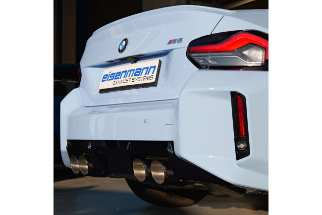 Eisenmann Edelstahl Klappenauspuff für BMW M2 (G87) Coupe (3.0 Biturbo, 460 PS) Endrohre 4x90mm rund, mit EG-Genehmigung