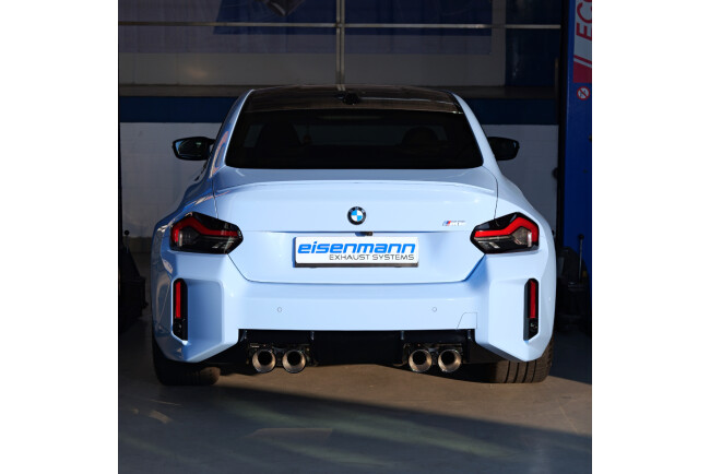 Eisenmann Edelstahl Klappenauspuff für BMW M2 (G87) Coupe (3.0 Biturbo, 460 PS) Endrohre 4x90mm rund, mit EG-Genehmigung
