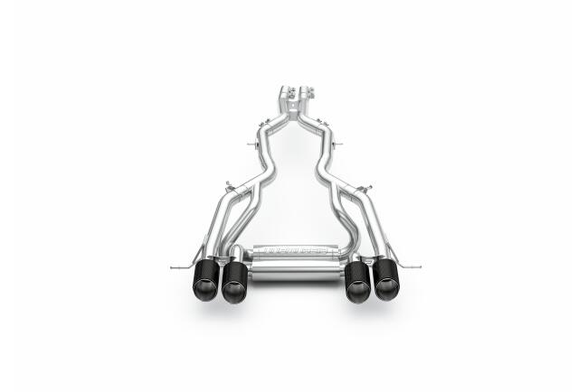 Eisenmann Edelstahl Klappenauspuff für BMW M2 (G87) Coupe (3.0 Biturbo, 460 PS) Endrohre 4x90mm rund Carbon, mit EG-Genehmigung