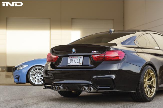 Eisenmann Edelstahl Klappenauspuff für BMW M4 (F83) Cabrio (3.0 Biturbo, 431 PS) Endrohre 4x90mm rund schwarz LeMans Design, mit EG-Genehmigung