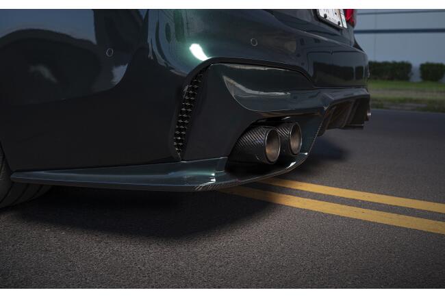 Eisenmann Edelstahl Klappenauspuff für BMW M5 (F90) Limousine (4.4 V8 Biturbo, 600 PS) Endrohre 4x90mm rund Carbon, mit EG-Genehmigung