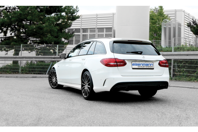 Eisenmann Edelstahl Klappenauspuff für Mercedes-AMG C43 (A205) Cabrio (3.0 V6 Biturbo, 367 PS) Endrohre, mit EG-Genehmigung