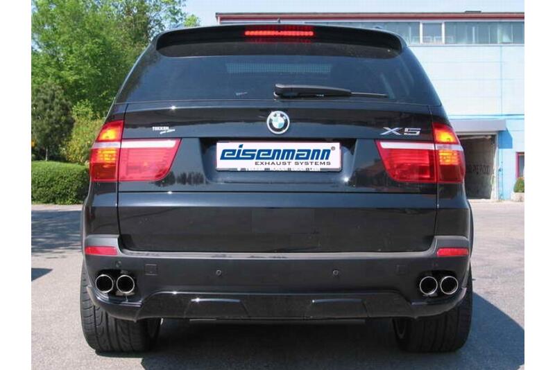 Eisenmann Edelstahl Sportauspuff für BMW X5 4.8i / xDrive48i (E70) SUV (4.8 V8, 355 PS) Endrohre 4x80mm rund, mit EG-Genehmigung