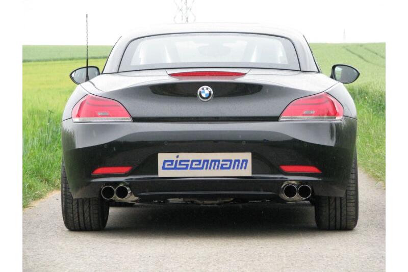 Eisenmann Edelstahl Sportauspuff für BMW Z4 sDrive20i (E89) Roadster (2.0L, 184 PS) Endrohre 4x76mm rund, mit EG-Genehmigung