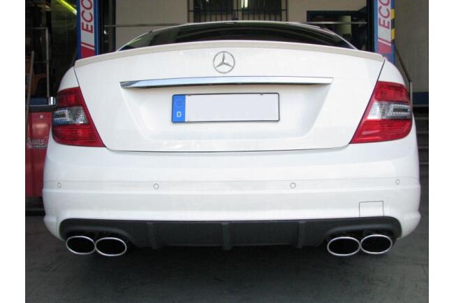 Eisenmann Edelstahl Sportauspuff für Mercedes-Benz C350/C350 CGI (S204) T-Modell (3.5 V6, 272/292/306 PS) Endrohre 4x120x77mm oval für C63 AMG-Heckschürze, mit EG-Genehmigung