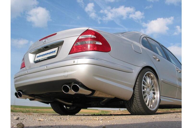 Eisenmann Edelstahl Sportauspuff für Mercedes E55 AMG (W211) Limousine (5.4 V8, 476 PS) Endrohre 4x120x77mm oval