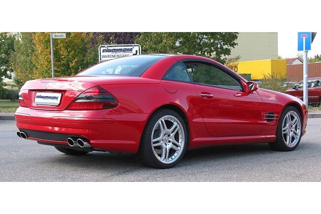 Eisenmann Edelstahl Sportauspuff für Mercedes SL55 AMG (R230) Roadster (5.4 V8, 476/500 PS) Endrohre 4x120x77mm oval