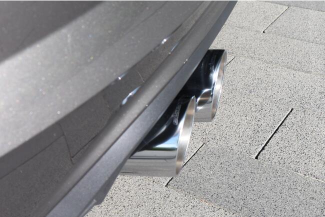 Eisenmann Edelstahl Sportauspuff für VW Polo VI GTI (AW) (2.0 TSI OPF, 200 PS) Endrohre 2x83mm rund schräg, mit EG-Genehmigung