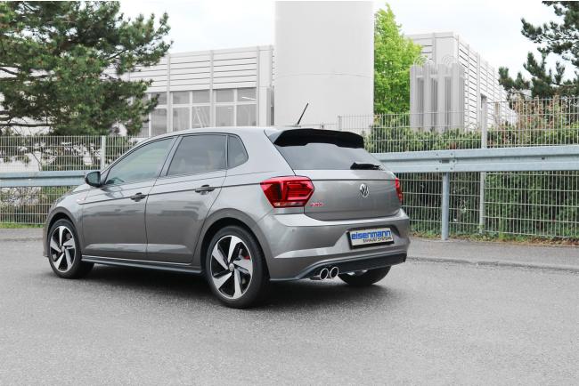 Eisenmann Edelstahl Sportauspuff für VW Polo VI GTI (AW) (2.0 TSI OPF, 200 PS) Endrohre 2x90mm rund schräg, mit EG-Genehmigung