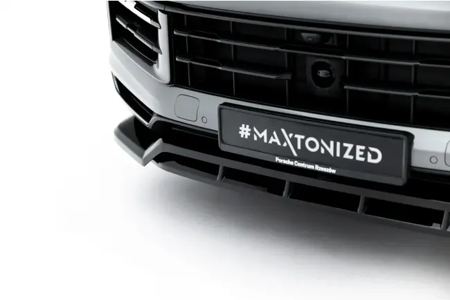 Maxton Design Frontlippe für Porsche Cayenne SUV / Coupe Mk3 Facelift Hochglanz schwarz