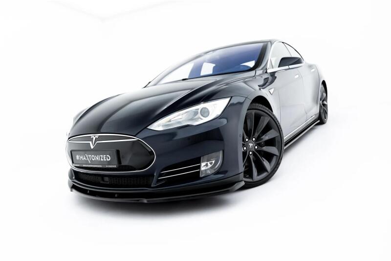 Maxton Design Frontlippe V.1 für Tesla Model S Mk1 Hochglanz schwarz