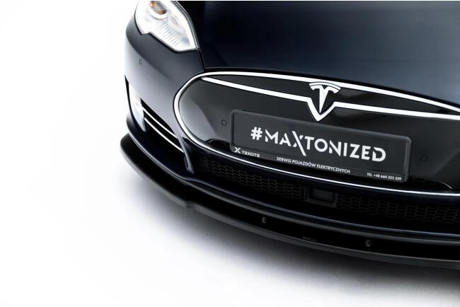 Maxton Design Frontlippe V.1 für Tesla Model S Mk1 Hochglanz schwarz