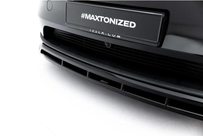 Maxton Design Frontlippe für Tesla Model Y Premium Mk1 Facelift Hochglanz schwarz