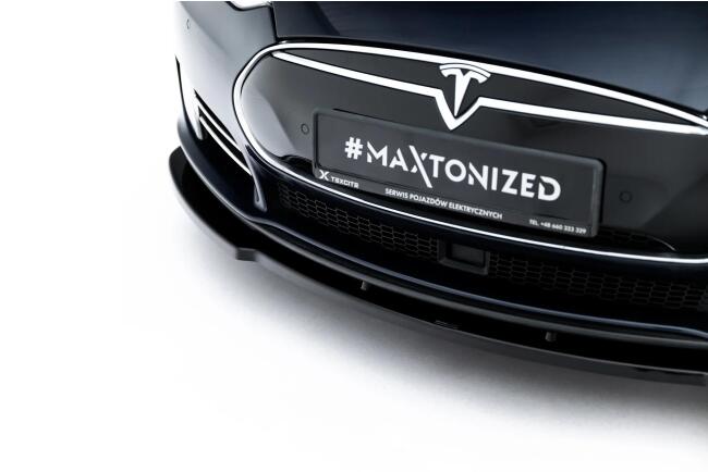 Maxton Design Frontlippe V.2 für Tesla Model S Mk1 Hochglanz schwarz