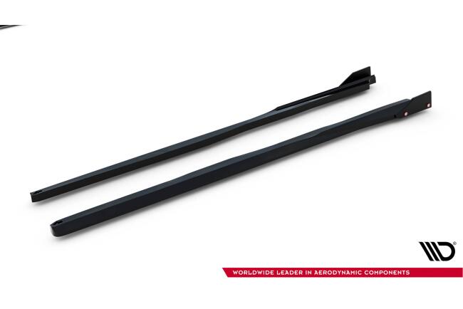 Maxton Design Seitenschweller (Paar) mit Flaps für Toyota GR Yaris Mk4 Facelift Hochglanz schwarz