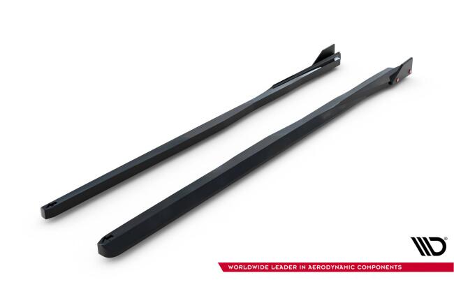 Maxton Design Seitenschweller (Paar) mit Flaps für Toyota GR Yaris Mk4 Facelift Hochglanz schwarz