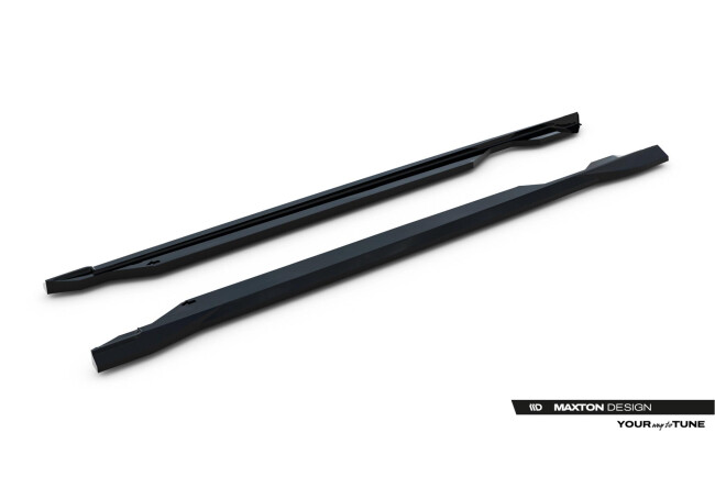 Maxton Design Seitenschweller (Paar) für Audi Q6 e-tron Standard / S-Line / SQ6 e-tron SUV / Sportback Mk1 Hochglanz schwarz