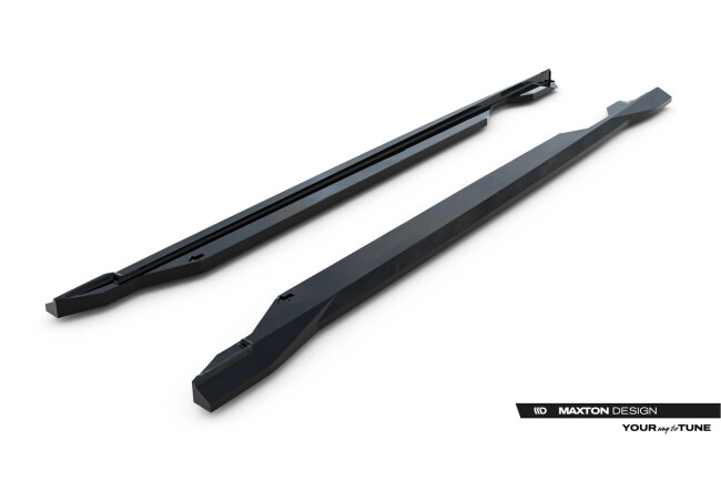 Maxton Design Seitenschweller (Paar) für Audi Q6 e-tron Standard / S-Line / SQ6 e-tron SUV / Sportback Mk1 Hochglanz schwarz