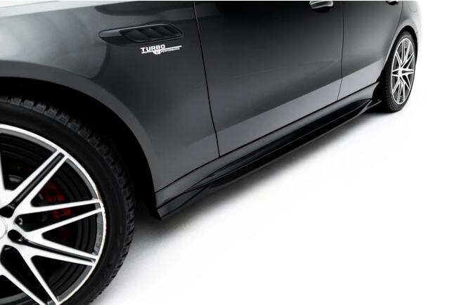 Maxton Design Seitenschweller (Paar) für Mercedes-AMG C63 Limousine / Kombi W206 / S206 Hochglanz schwarz