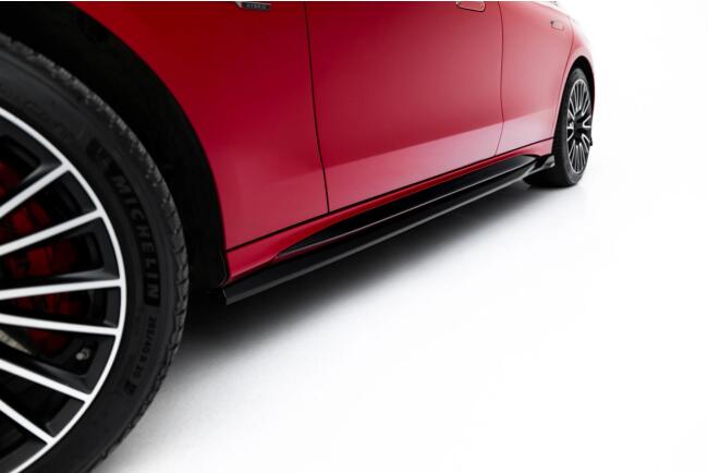 Maxton Design Seitenschweller (Paar) für Mercedes-AMG E53 Limousine / Kombi W214 Hochglanz schwarz