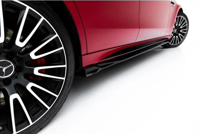Maxton Design Seitenschweller (Paar) für Mercedes-AMG E53 Limousine / Kombi W214 Hochglanz schwarz
