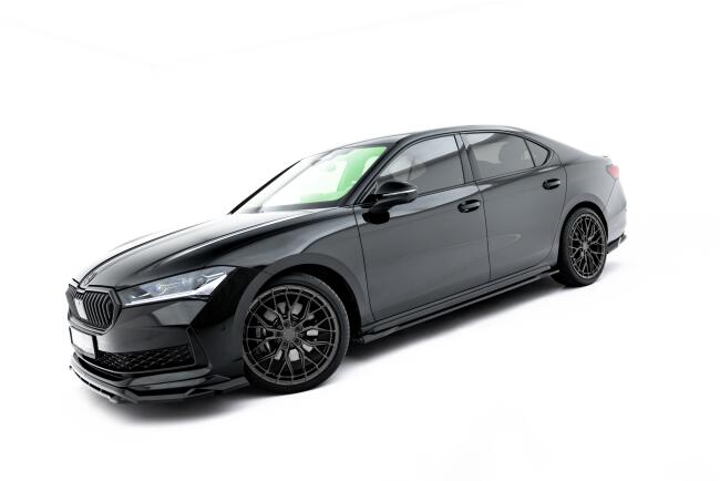 Maxton Design Seitenschweller (Paar) V.1 für Skoda Superb Sportline Mk4 Hochglanz schwarz
