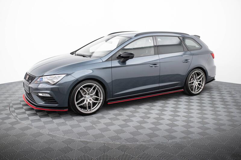 Maxton Design Seitenschweller (Paar) V.3 für Seat Leon Mk3 Cupra / FR Facelift Hochglanz schwarz