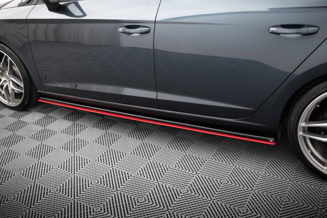 Maxton Design Seitenschweller (Paar) V.3 für Seat Leon Mk3 Cupra / FR Facelift Hochglanz schwarz