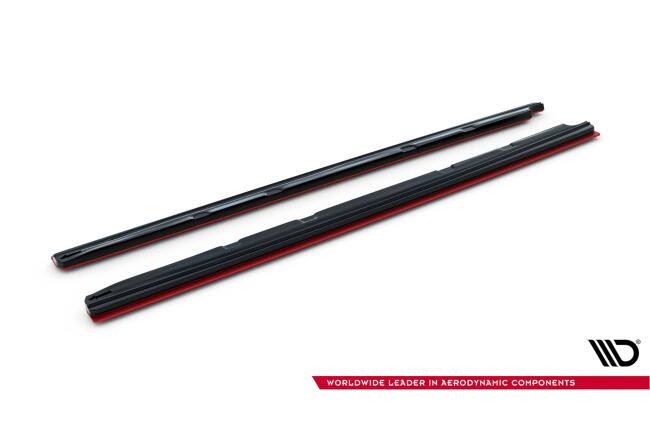 Maxton Design Seitenschweller (Paar) V.3 für Seat Leon Mk3 Cupra / FR Facelift Hochglanz schwarz