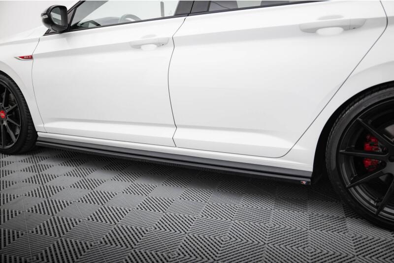 Maxton Design Seitenschweller (Paar) für VW Jetta GLI Mk7 Facelift 2 Hochglanz schwarz