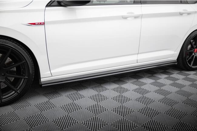 Maxton Design Seitenschweller (Paar) für VW Jetta GLI Mk7 Facelift 2 Hochglanz schwarz
