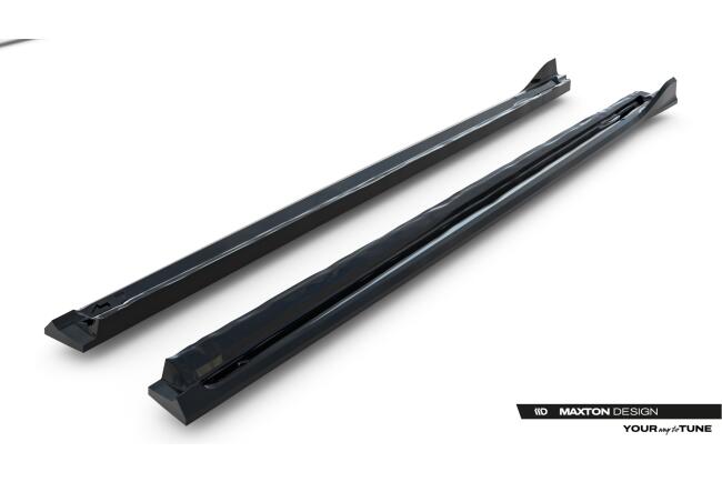 Maxton Design Seitenschweller (Paar) V.2 für Skoda Superb Sportline Mk4 Hochglanz schwarz