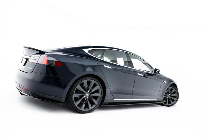 Maxton Design Seitenschweller (Paar) V.2 für Tesla Model S Mk1 Hochglanz schwarz