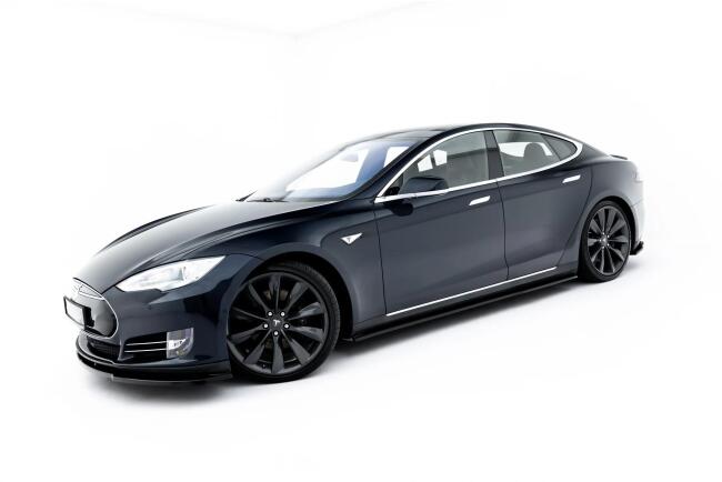 Maxton Design Seitenschweller (Paar) V.2 für Tesla Model S Mk1 Hochglanz schwarz