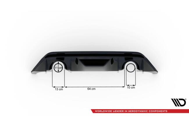Maxton Design Heckdiffusor V.3 für Ford Fiesta ST Mk8 / Mk8 Facelift Hochglanz schwarz