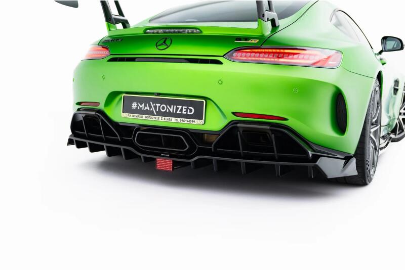 Maxton Design Heckdiffusor mit LED für Mercedes-AMG GT R C190 Facelift (2017-2023) Hochglanz schwarz