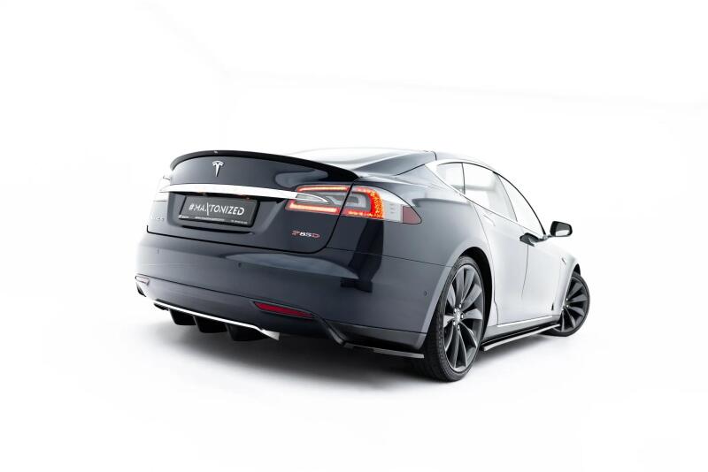 Maxton Design Heckdiffusor für Tesla Model S Mk1 Hochglanz schwarz