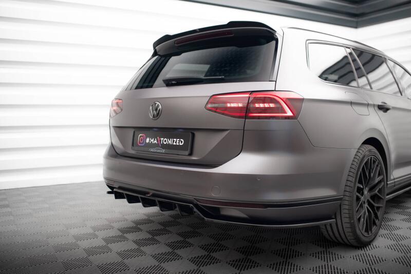 Maxton Design Heckdiffusor für VW Passat R-Line B8 Hochglanz schwarz