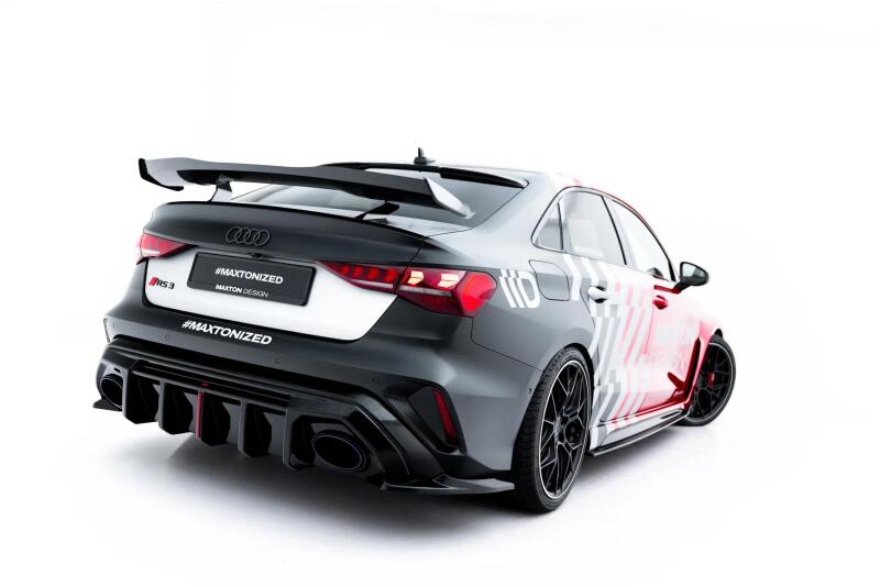 Maxton Design Diffusor Flaps V.1 für Audi RS3 Limousine 8Y Facelift (2024-) Hochglanz schwarz