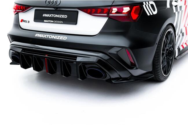 Maxton Design Diffusor Flaps V.1 für Audi RS3 Limousine 8Y Facelift (2024-) Hochglanz schwarz